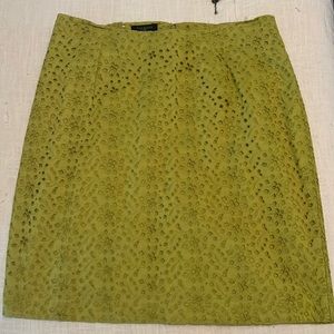 Talbots Woman 18W green eyelet skirt
